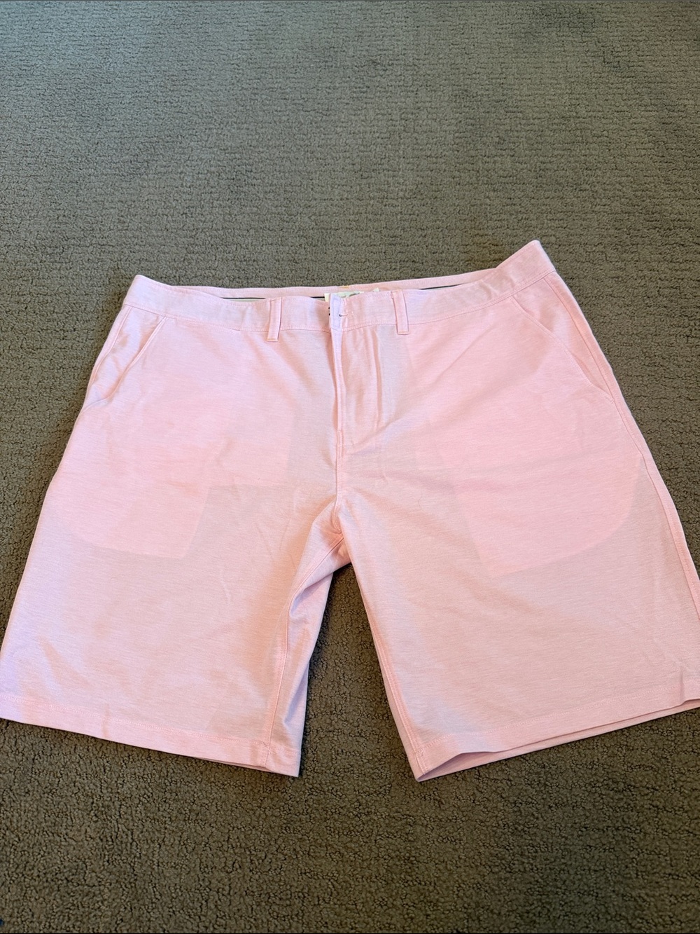 Fundamental Coast Men's Flat-Front Light Pink Stretch Shorts